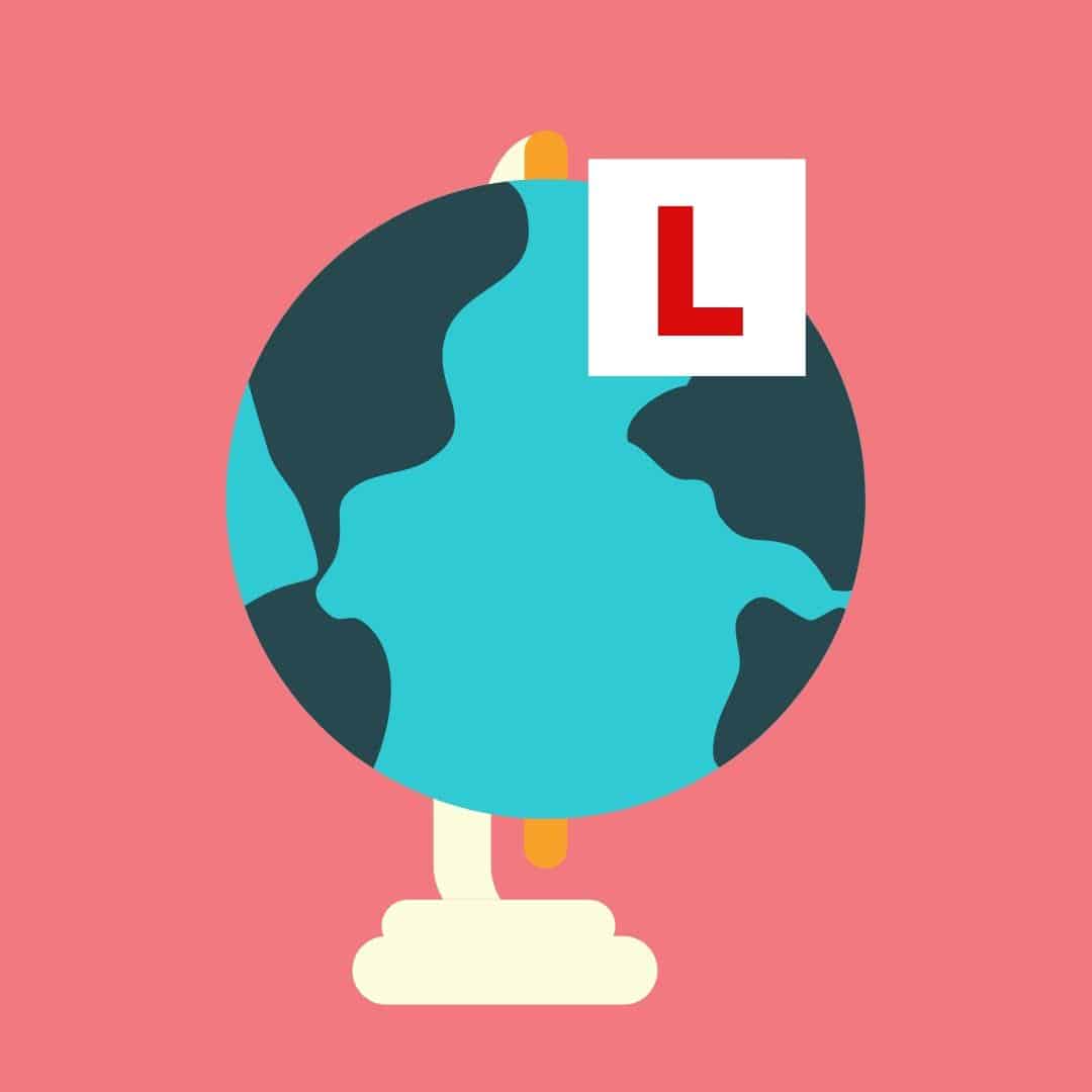 globe with l plates